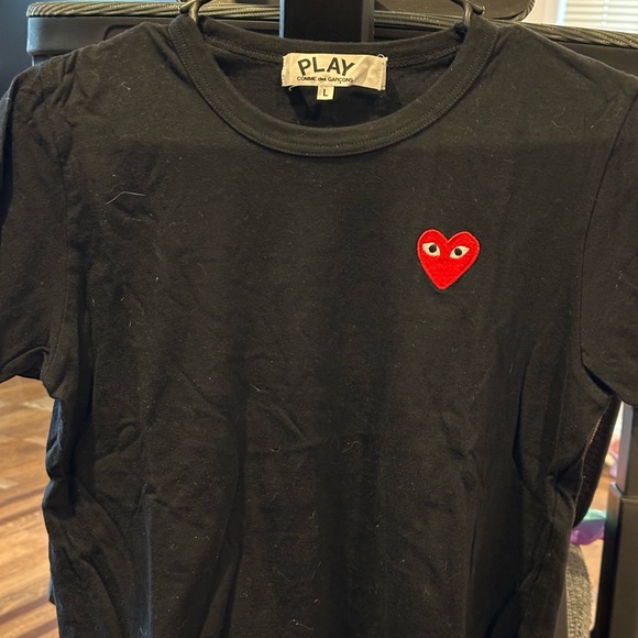 Comme des Garcons Tops - Comme des Garçons PLAY Black Tee with Red Heart Patch